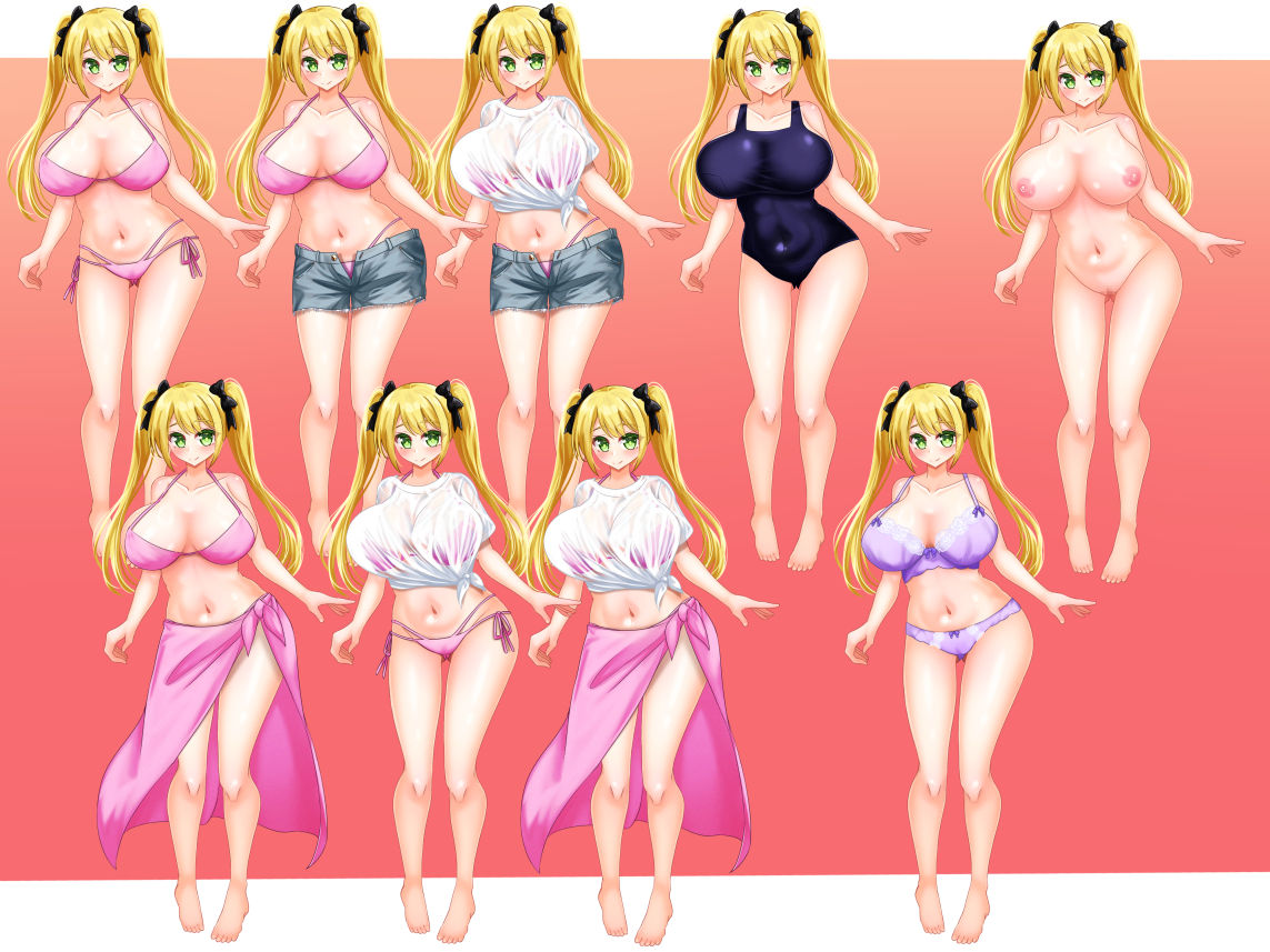 サンプル画像5:立ち絵素材 制服の女の子 HCGセット3(水の木) [d_656393]