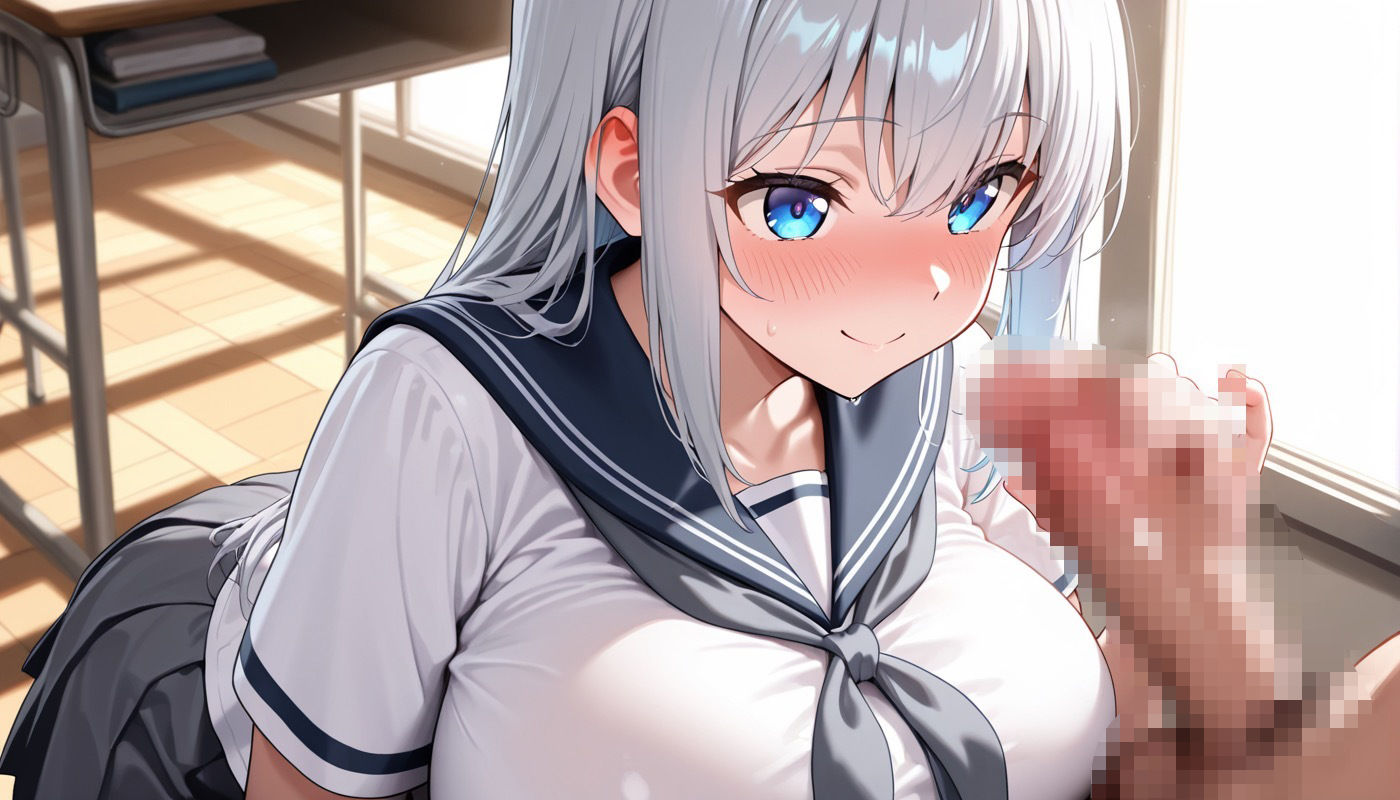 女子学生快楽中◯し性行為 〜白髮巨乳編〜 画像4