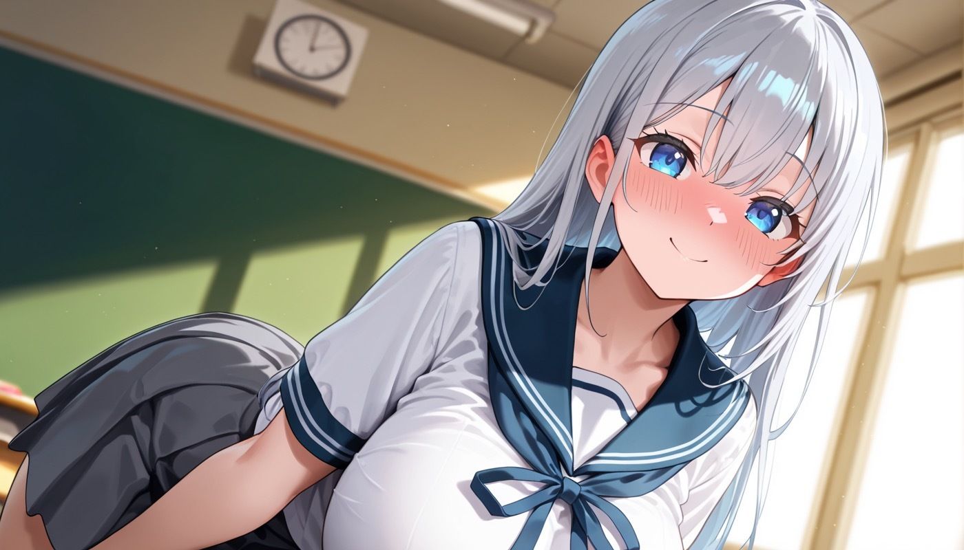 女子学生快楽中◯し性行為 〜白髮巨乳編〜 画像6