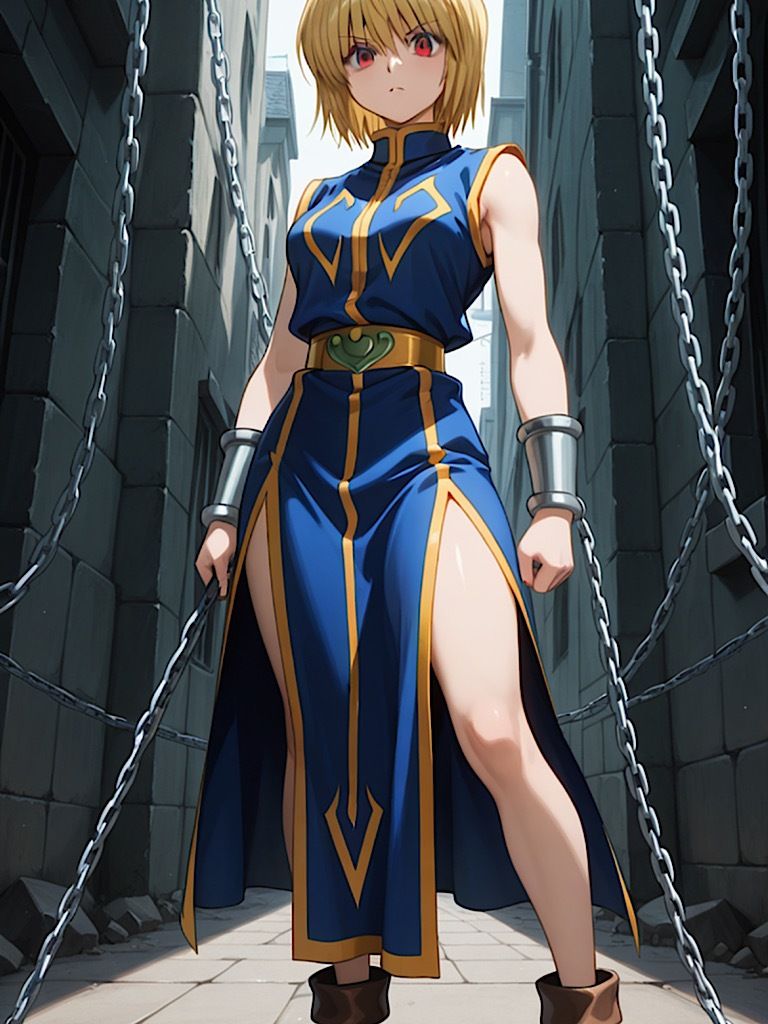 サンプル画像1:【女戦士】黒下着を念能力で覗き見屈辱！(紺のソックス) [d_656426]