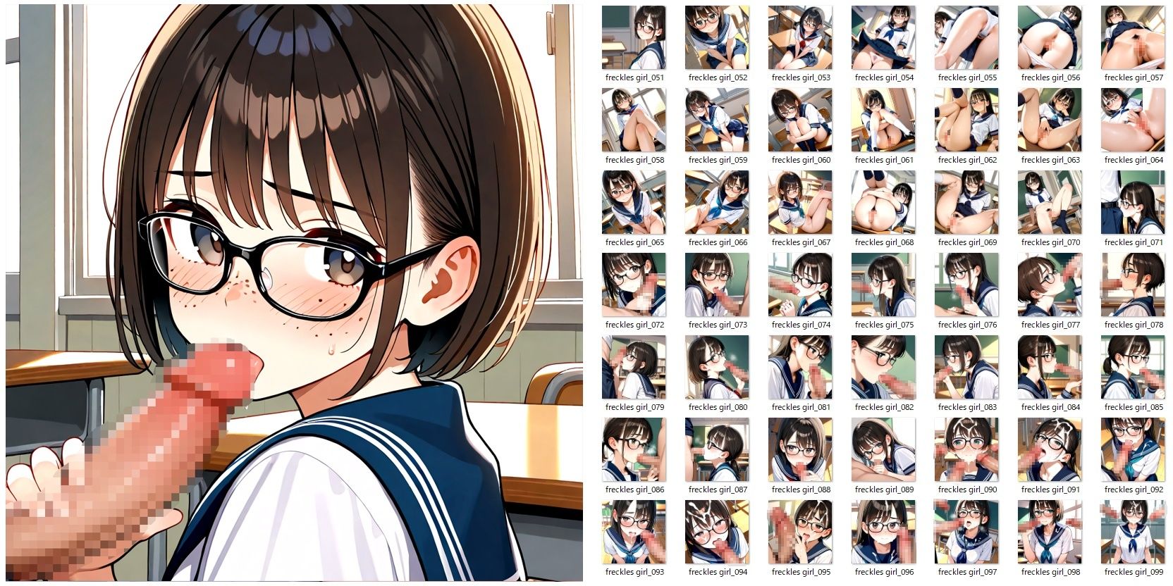 サンプル画像2:そばかす地味眼鏡っ子がち●ちん舐めたりしてくれるだけのCG集(YOG) [d_656472]