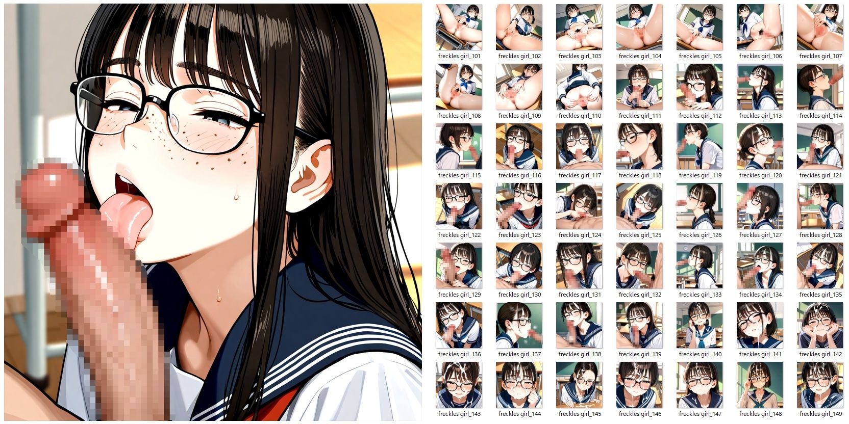 サンプル画像3:そばかす地味眼鏡っ子がち●ちん舐めたりしてくれるだけのCG集(YOG) [d_656472]