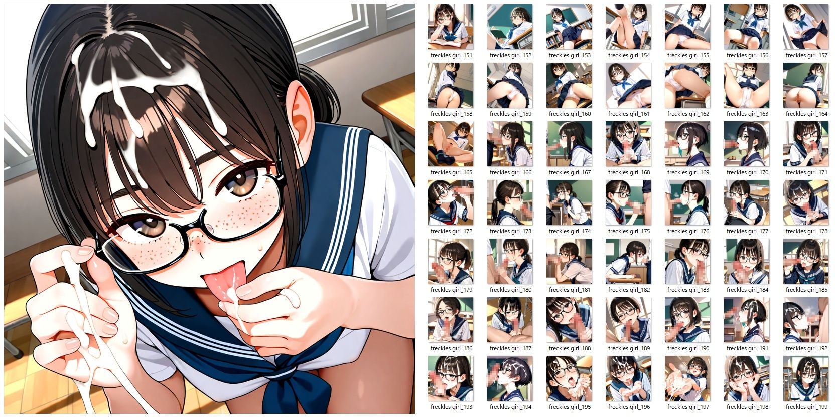 サンプル画像4:そばかす地味眼鏡っ子がち●ちん舐めたりしてくれるだけのCG集(YOG) [d_656472]