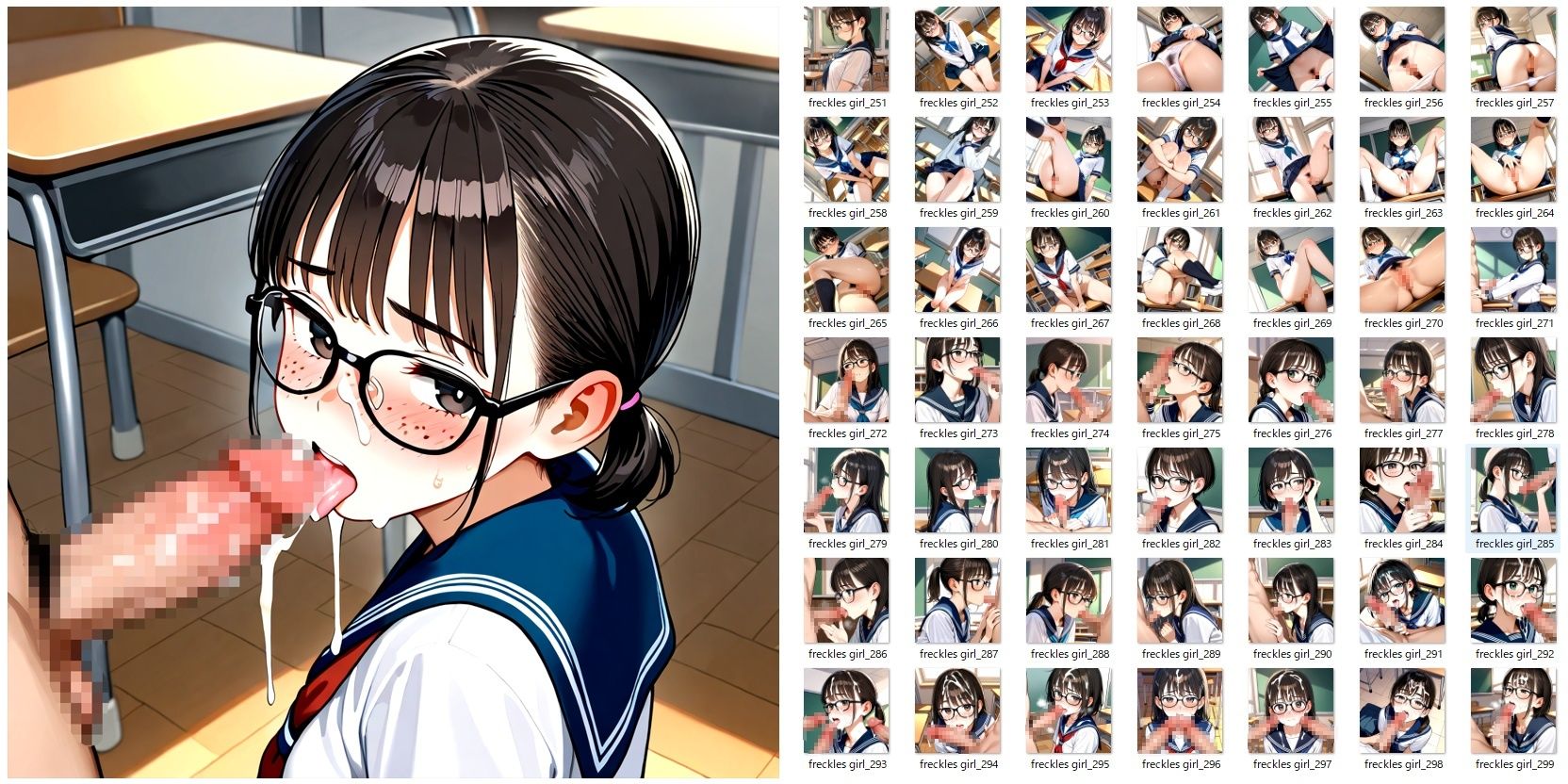 サンプル画像6:そばかす地味眼鏡っ子がち●ちん舐めたりしてくれるだけのCG集(YOG) [d_656472]