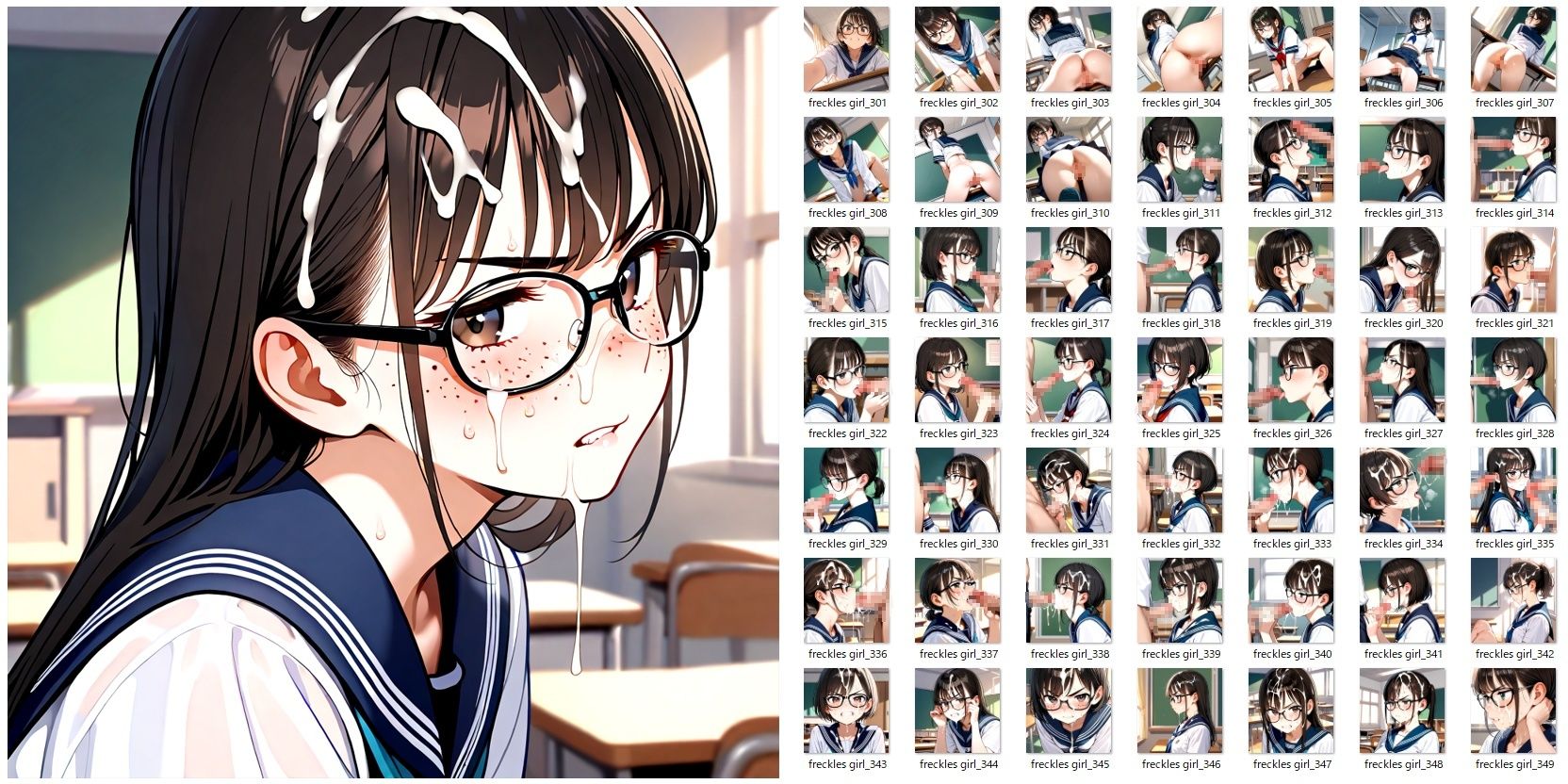 そばかす地味眼鏡っ子がち●ちん舐めたりしてくれるだけのCG集 画像7