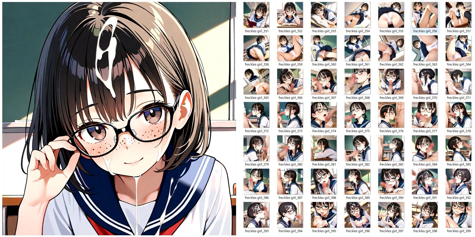 そばかす地味眼鏡っ子がち●ちん舐めたりしてくれるだけのCG集 画像8