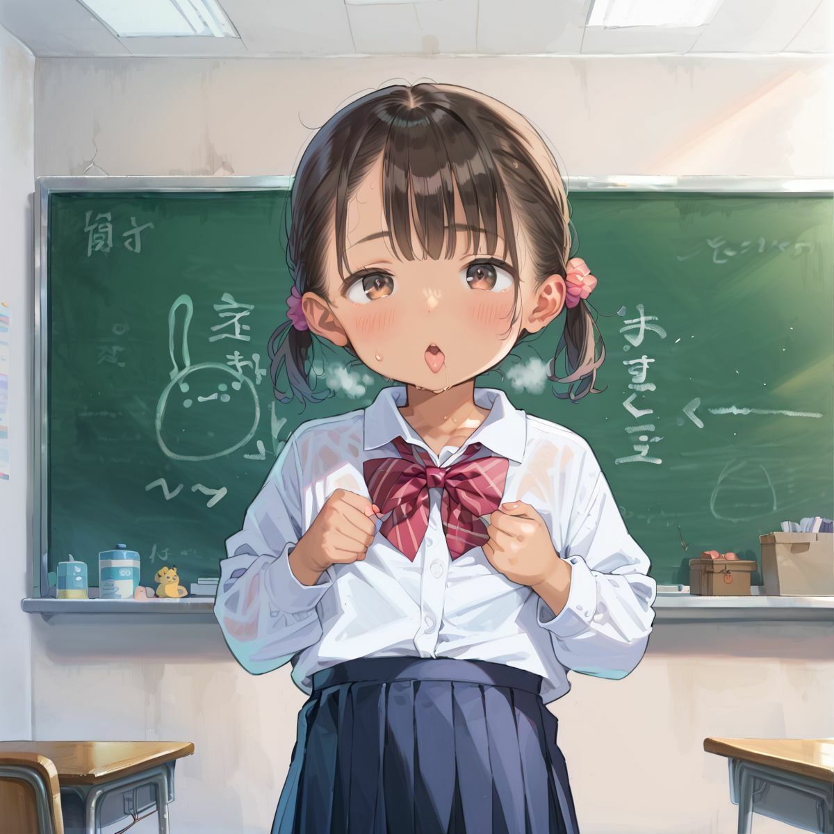 ちっぱいギャル娘、補講にハマる01 画像3