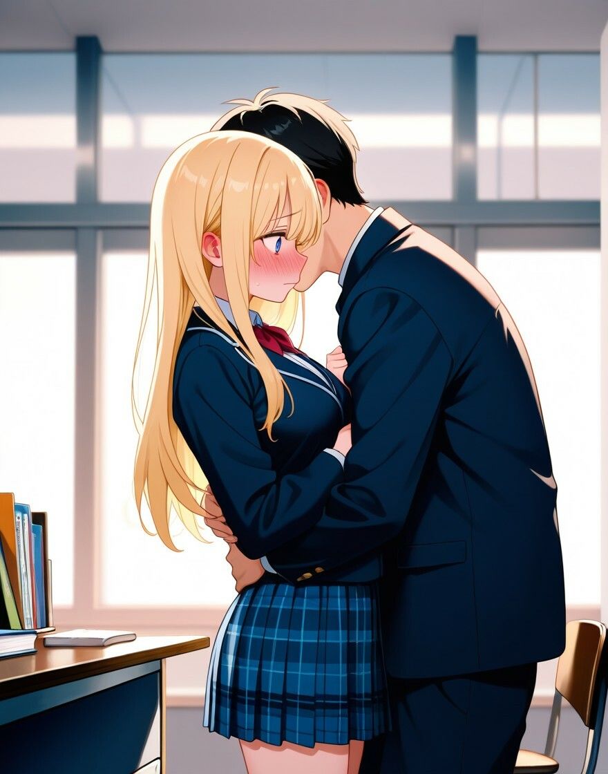 サンプル画像1:金髪美女生徒のノーブラ誘惑に理性ふきとび！(熟艶) [d_656681]