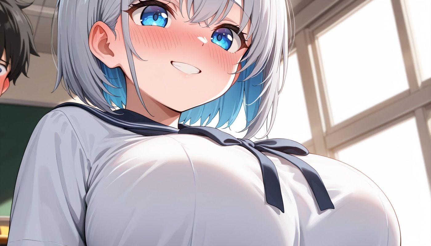 サンプル画像2:女子学生快楽中◯し性行為 〜白髮爆乳編〜(ピルンルクル) [d_656836]