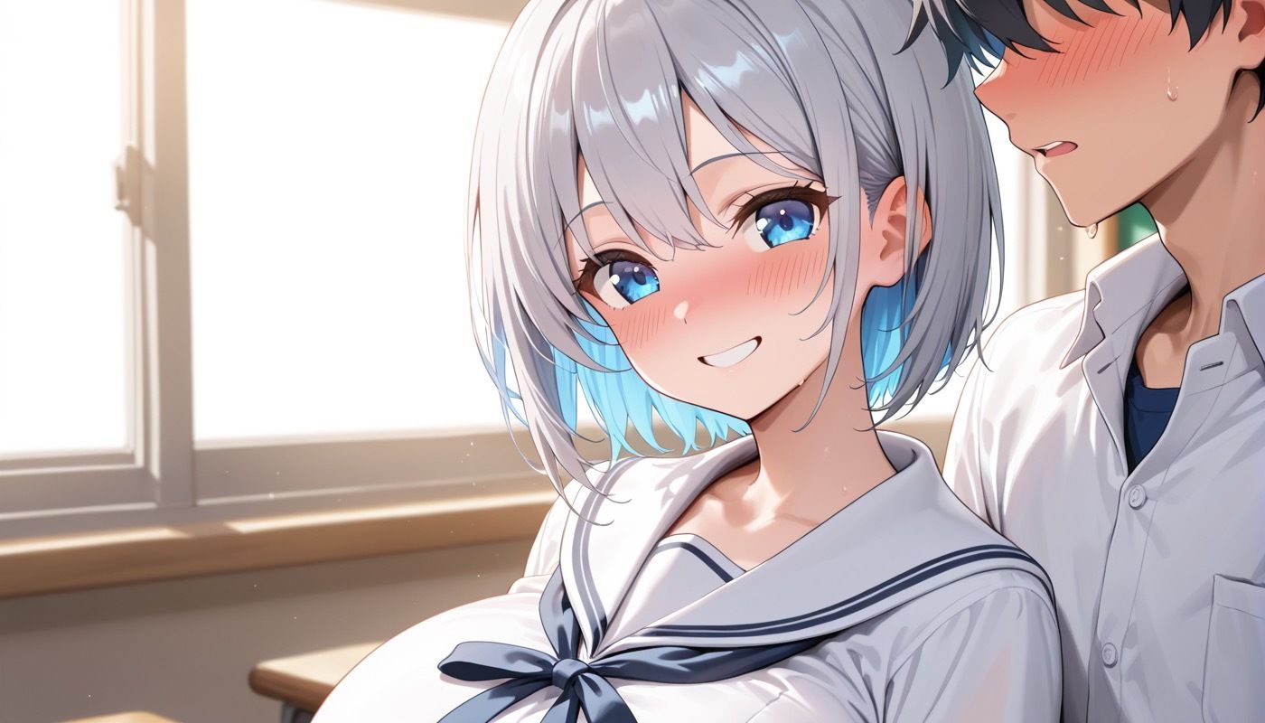 女子学生快楽中◯し性行為 〜白髮爆乳編〜 画像3