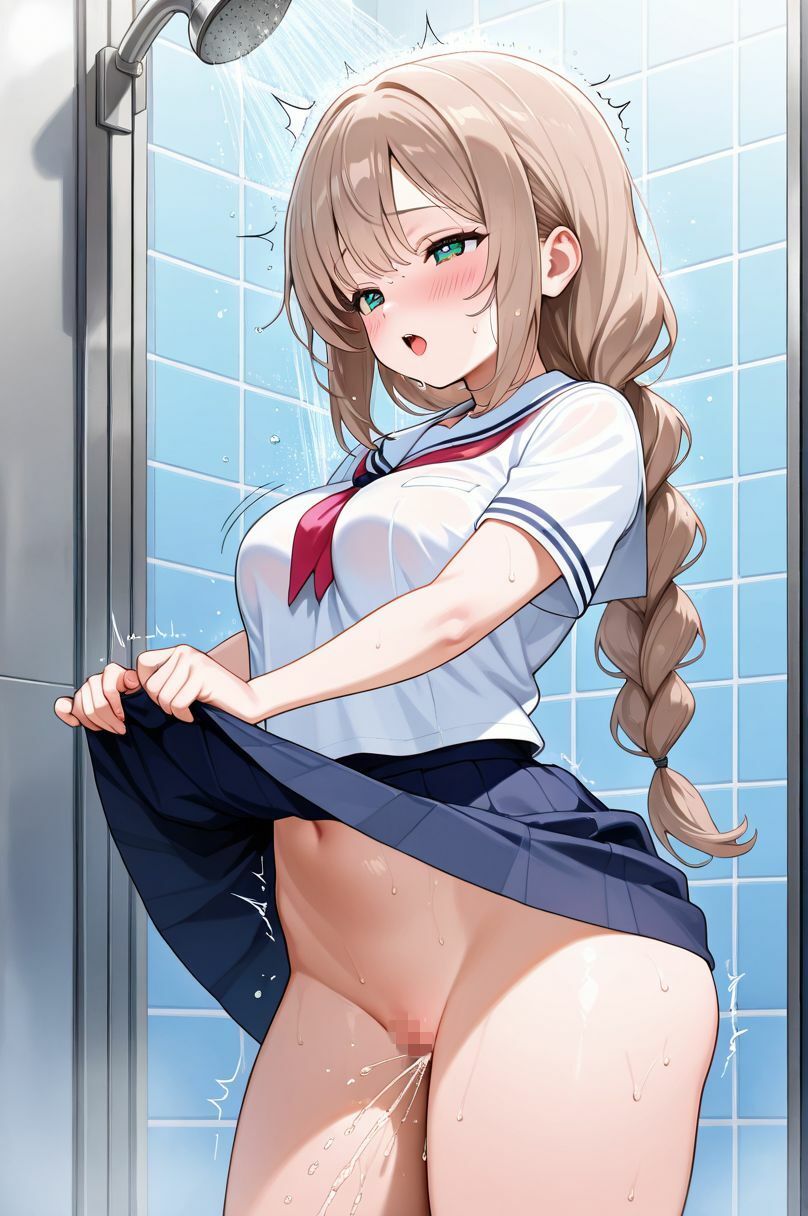 『制服未遂。図鑑【学生服編】 シャワー室での濡れ震える声。 画像1