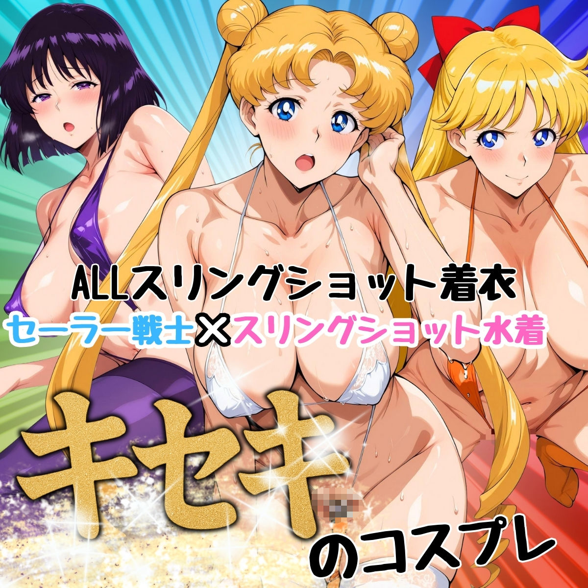 サンプル画像1:限界コスプレ  セーラー戦士のスリングショット水着  月金土編(パイパイロット) [d_656960]