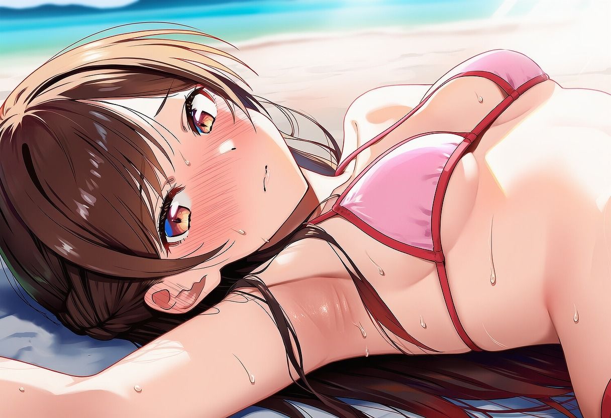 レンタル彼女と個室トイレで水着えっち 画像1