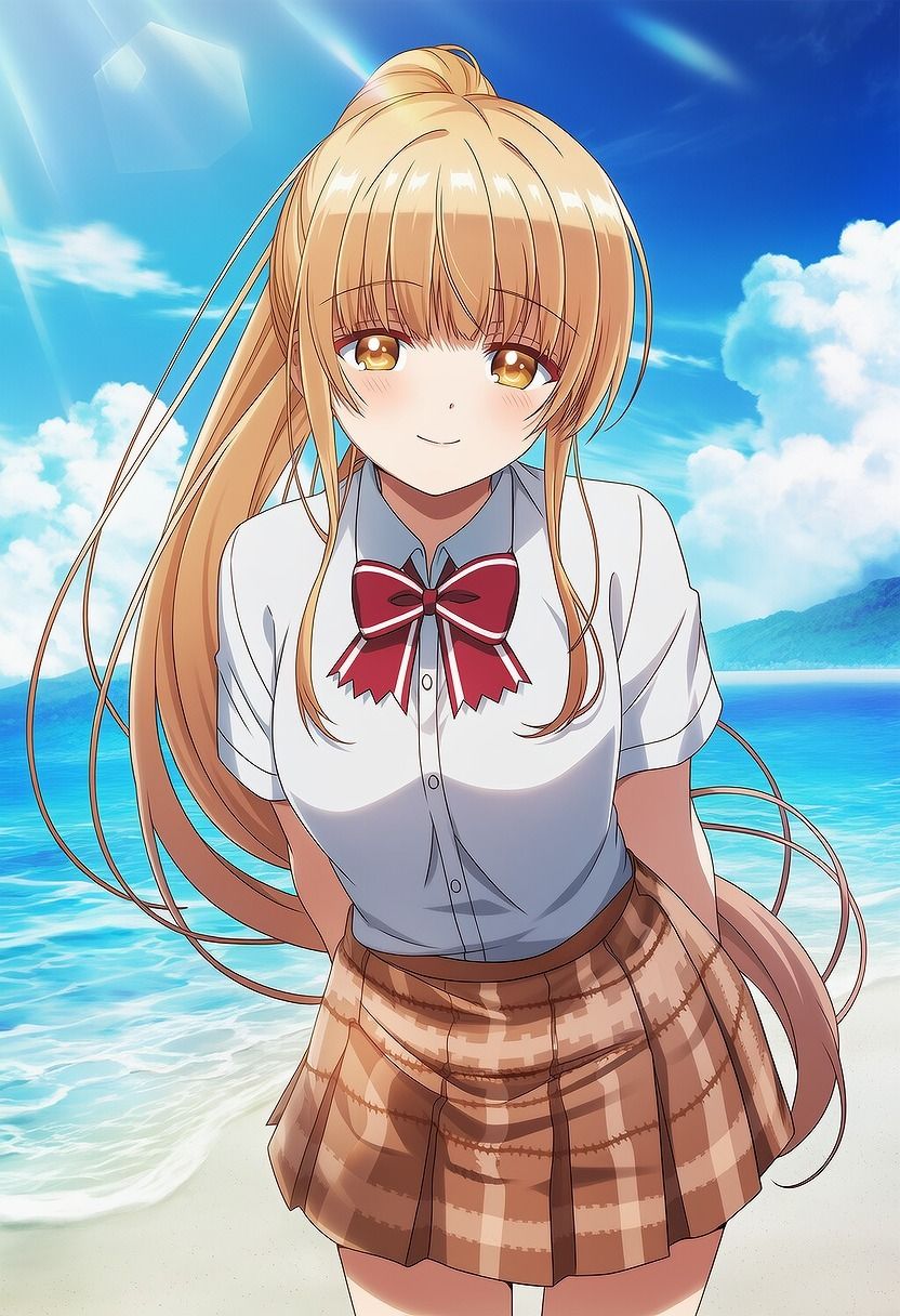 天使なお隣様の夏服ポニーテール 画像1