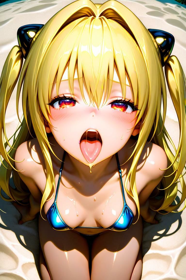 灼熱の砂浜、ビキニ姿であなたを見つめる彼女～金色の闇編～3