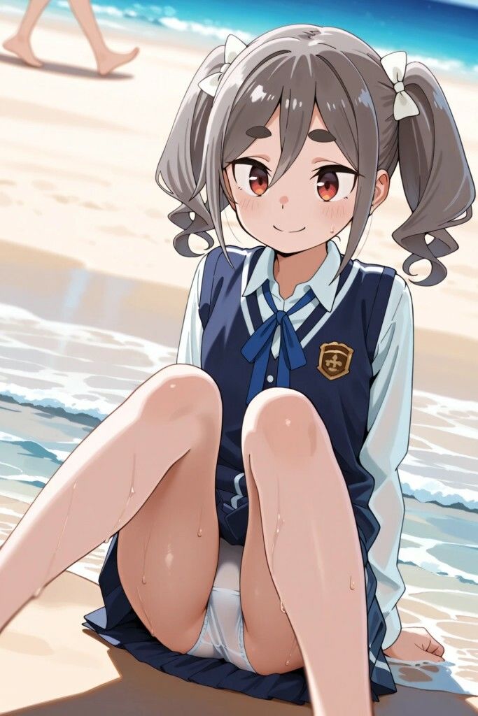 サンプル画像1:mono風味  海で遊んでいたら(ぬこの営み) [d_657144]