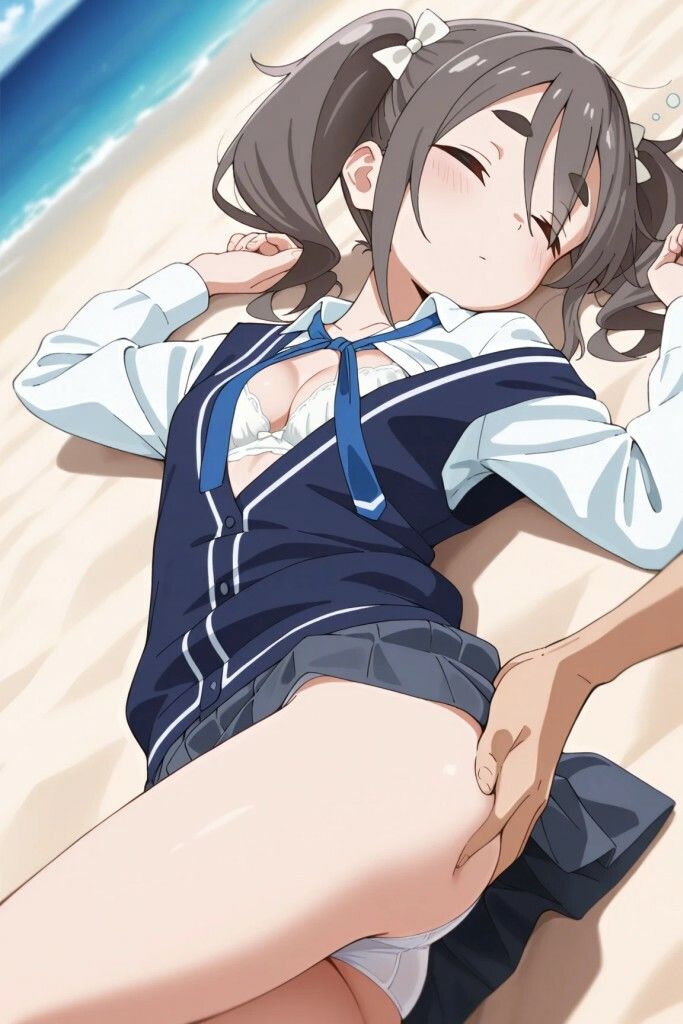 サンプル画像2:mono風味  海で遊んでいたら(ぬこの営み) [d_657144]