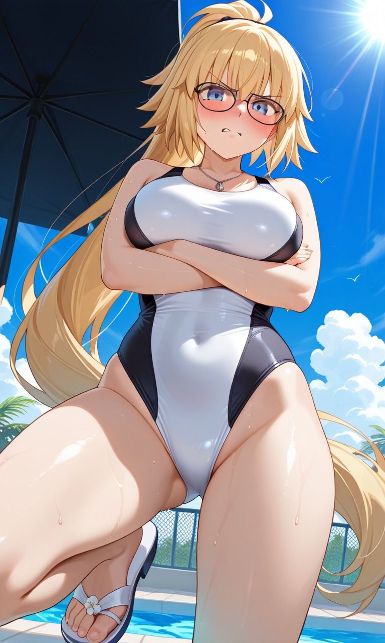 【FGO】ナイチンゲール・凛&イシュタル・ジャンヌ(競泳水着Ver.) 〜搾精・アヘ顔堕ちCG集〜 | パンチラ・顔面騎乗位・パイズリ・中出しハメ 画像8
