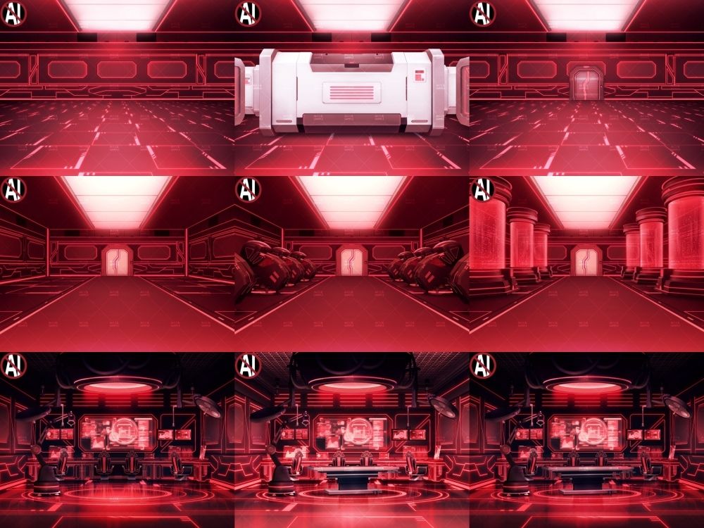 みにくる背景CG素材集『未来編』part02-Red×Black-A 画像1