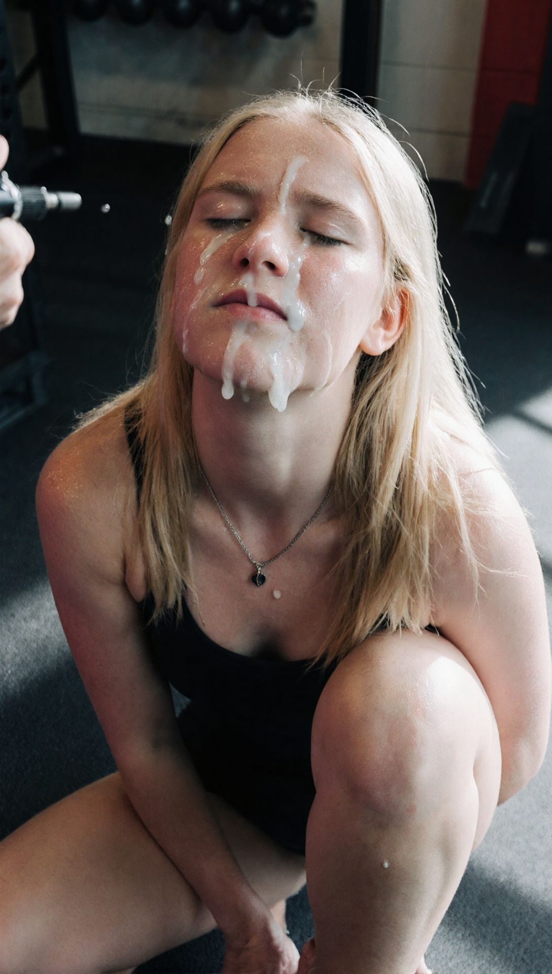 サンプル画像2:ジムにいるHなお姉さんの動画像(AI Library) [d_657750]