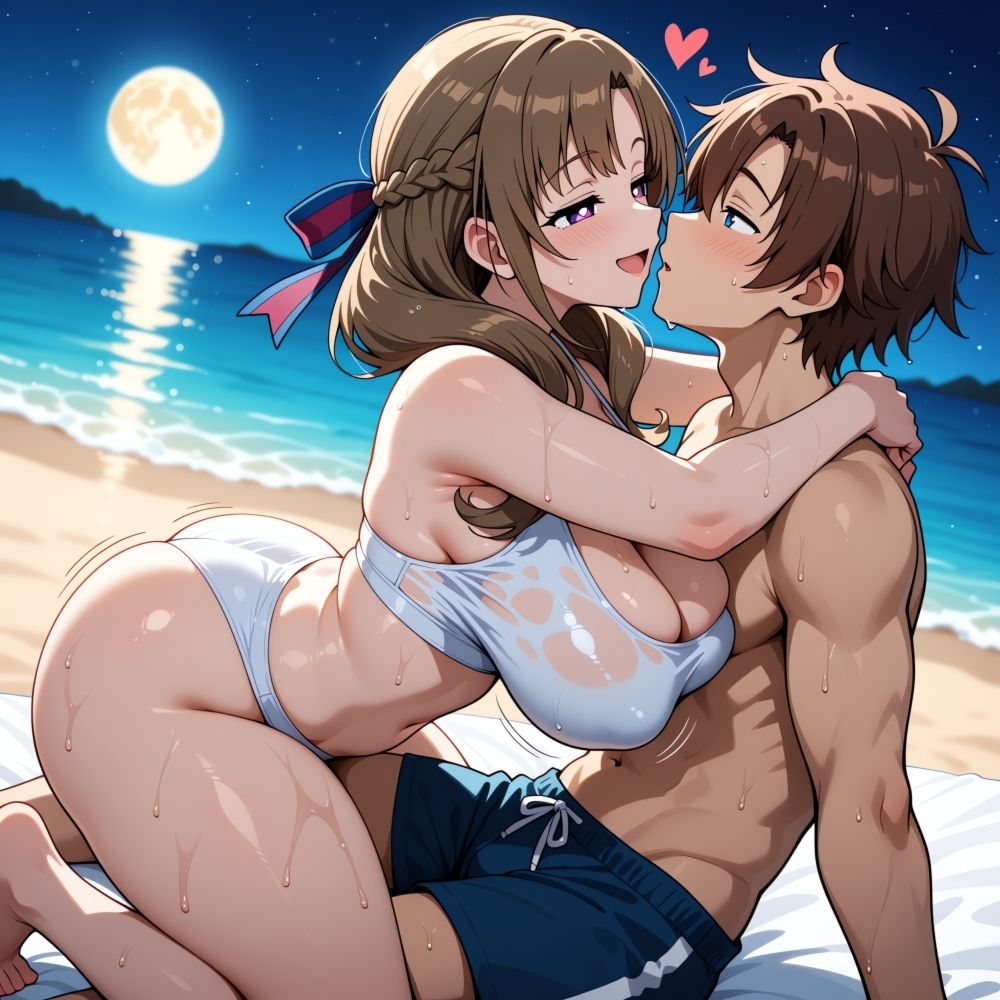 夏のビーチバレースポーツビキニコスプレ人妻カップル発情中出しHの夢18禁同人エロ画像CG集R-18 画像10