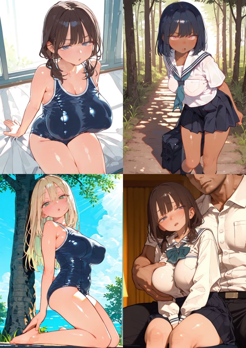 【500枚】気になるあの娘が……寝取られエッチ。JKの両穴使われ快楽堕ち。美麗イラスト集【加筆修正有】 画像1
