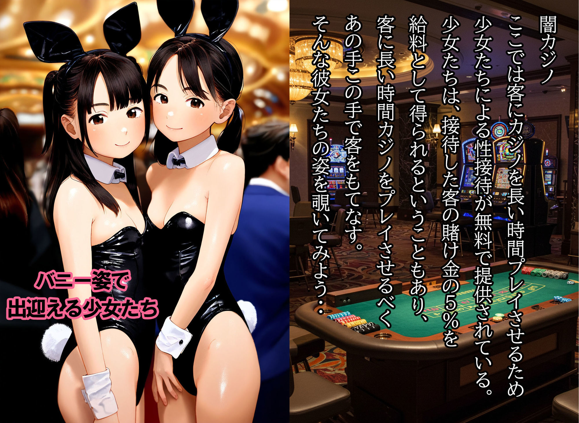 少女たちが性接待する闇カジノに潜入したらスゴかった件バニー少女に生挿入・中出し何度でもOK！1