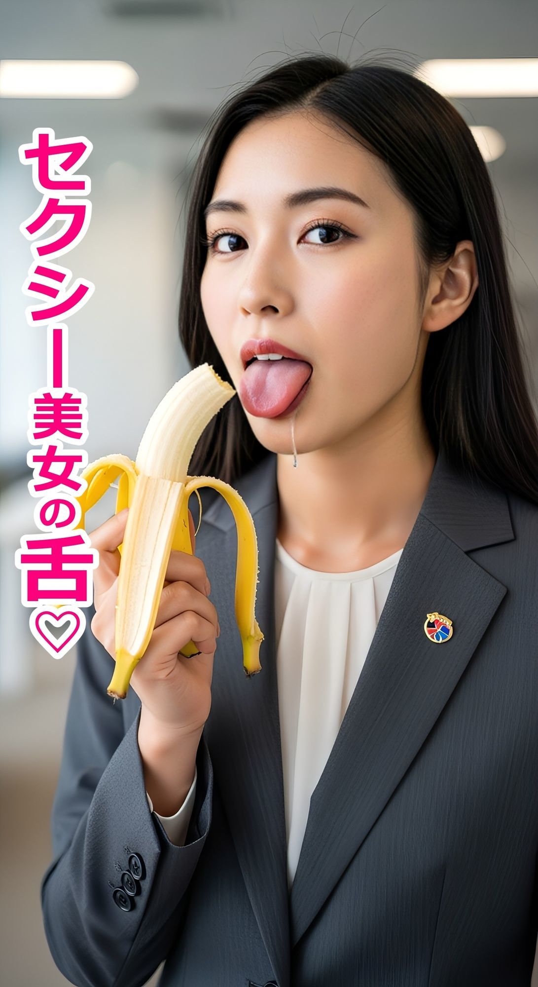 美女OLのベロ・唾天国 画像2