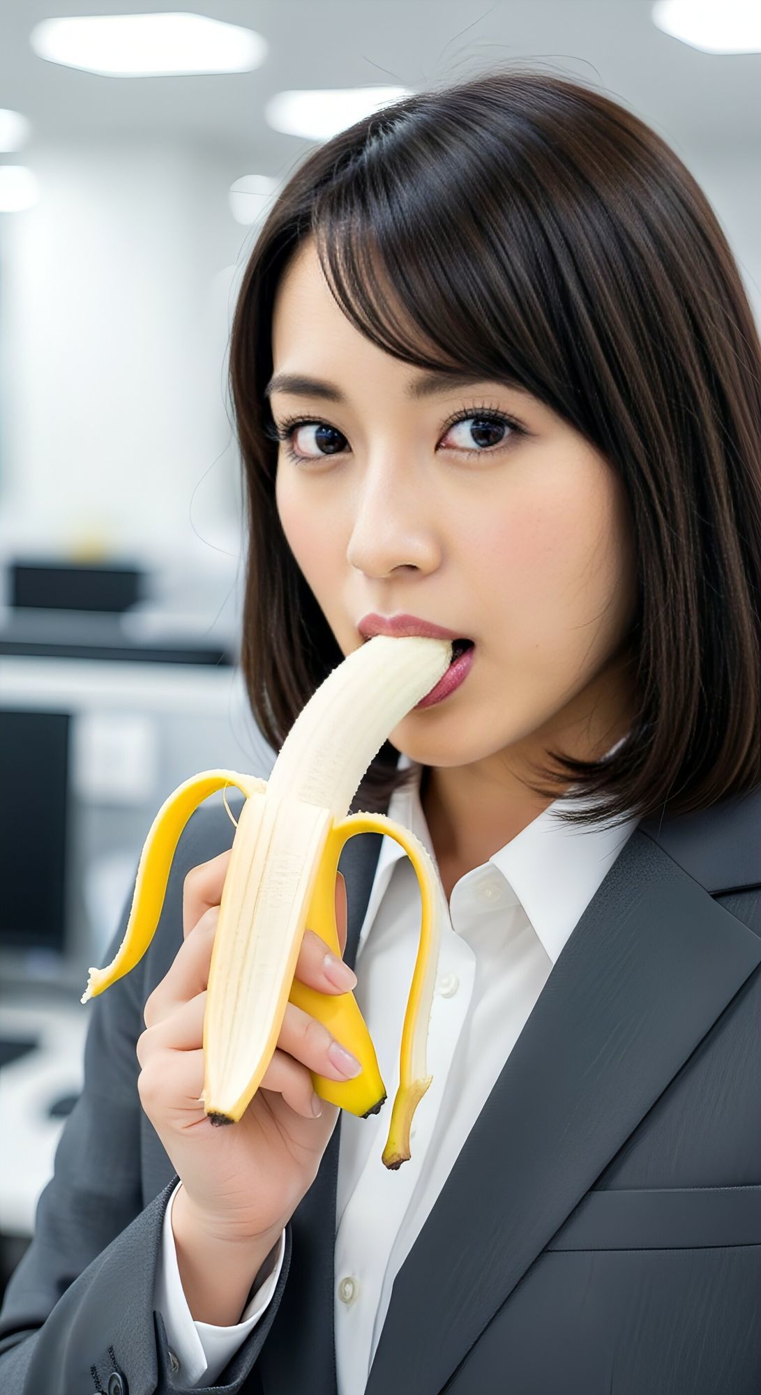 美女OLのベロ・唾天国 画像3
