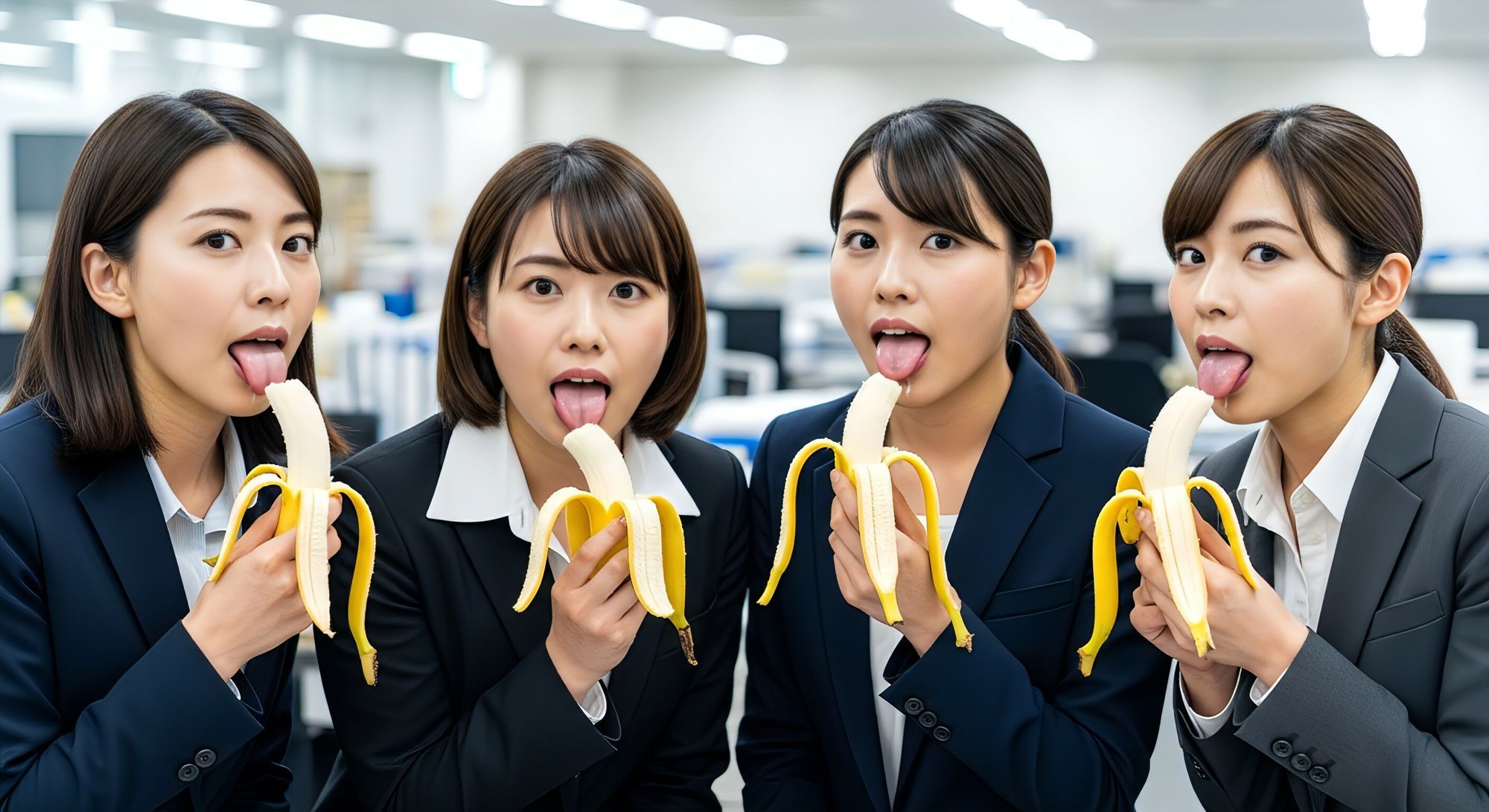 美女OLのベロ・唾天国 画像5