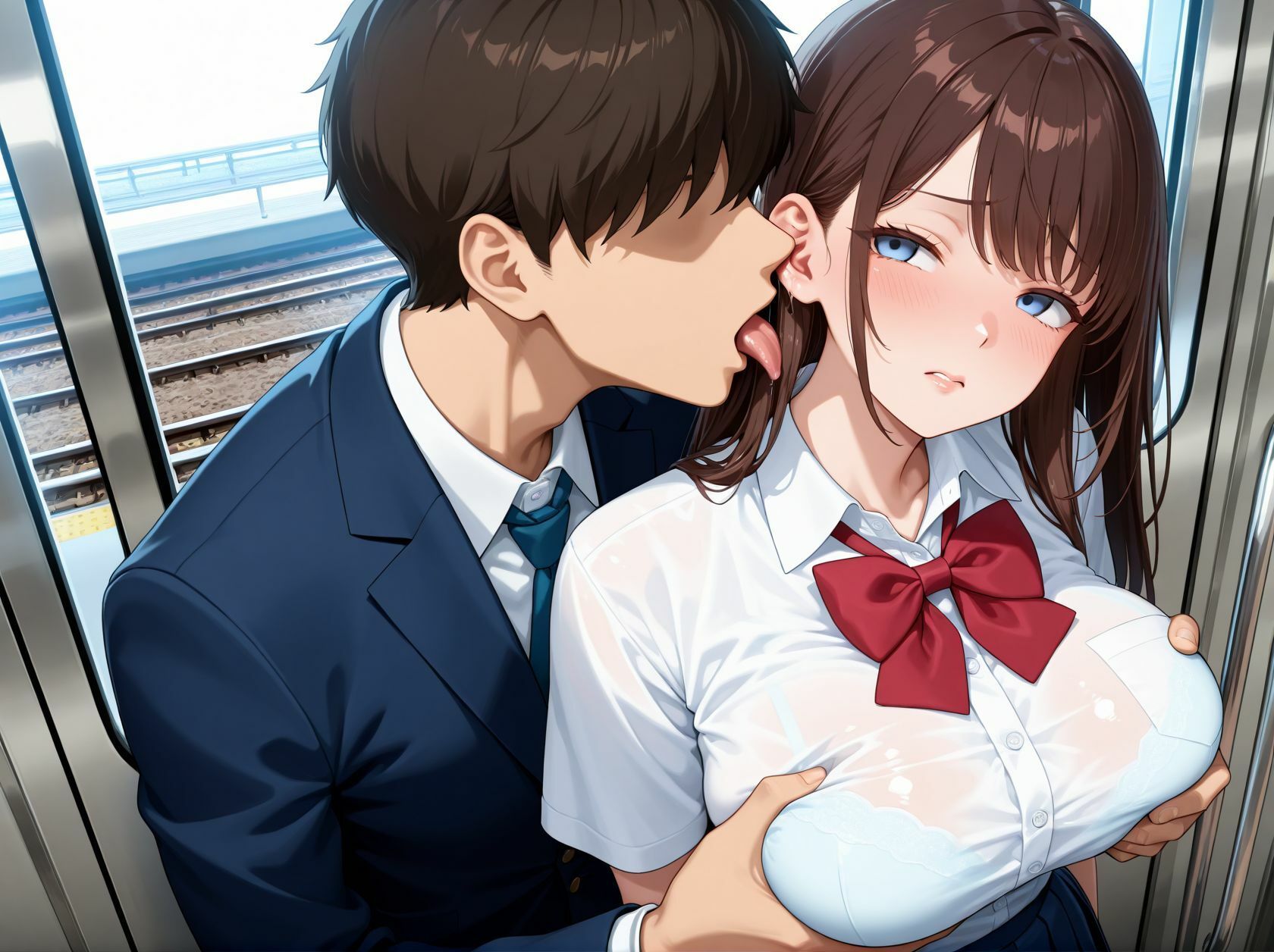 サンプル画像2:痴●専用車両 乗り間違えた巨乳女子校生の末路(幻写ノ匣) [d_658397]