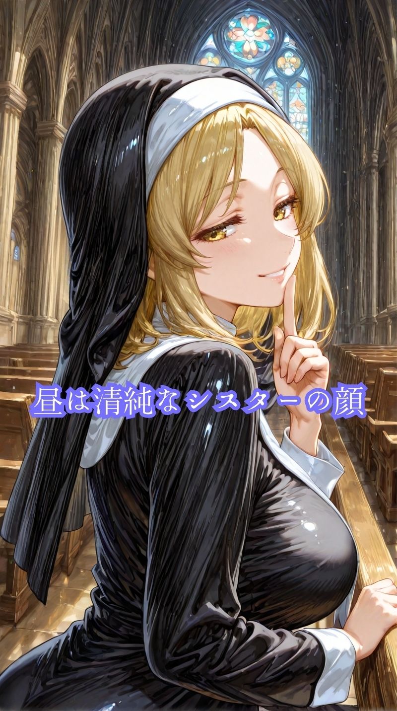 サンプル画像1:清純なるシスターも夜は下品な顔を曝け出す(こういうのが好き) [d_658596]