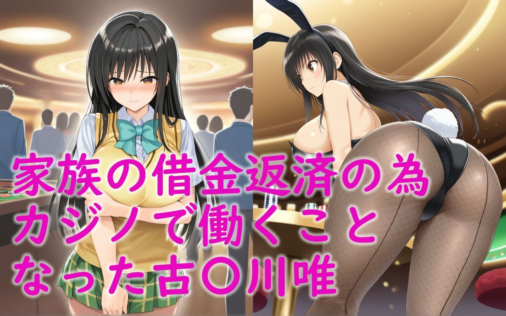 サンプル画像2:古〇川唯がバニーガール姿でセクハラされる話(Aiイラスト販売所) [d_658606]