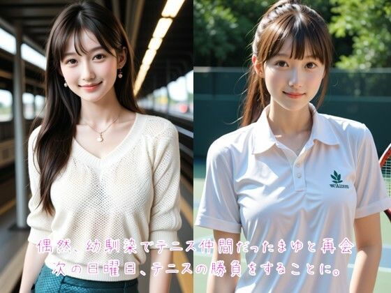 幼馴染とテニスコートで青空SEX 画像1