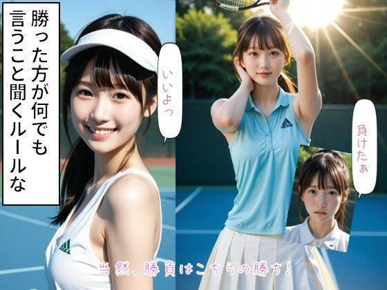 幼馴染とテニスコートで青空SEX 画像2