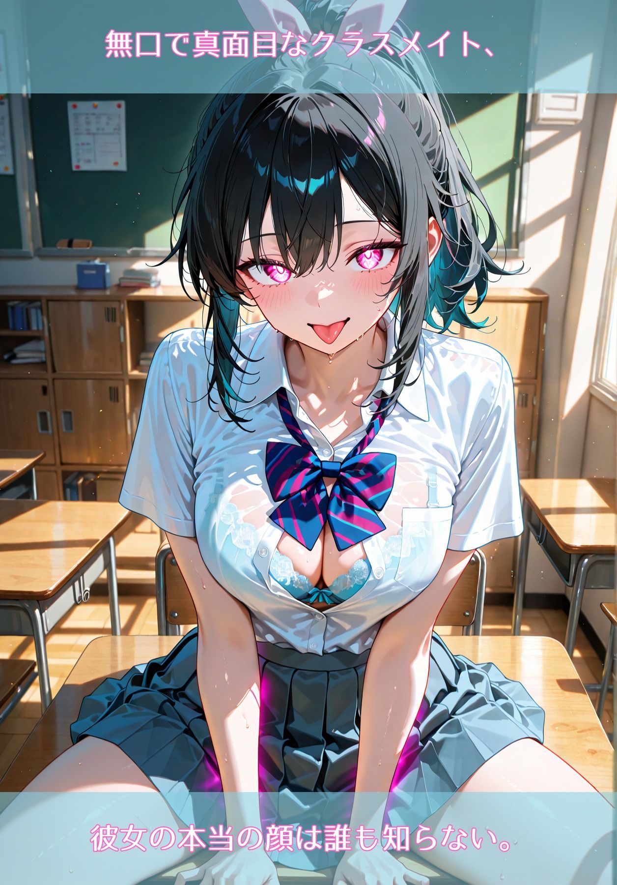 サンプル画像1:無口な彼女の誰も知らない裏顔〜僕だけが知る絶対服従、家でも教室でもアヘ顔だらけの淫乱生活〜(へっぽこひよこ) [d_659148]