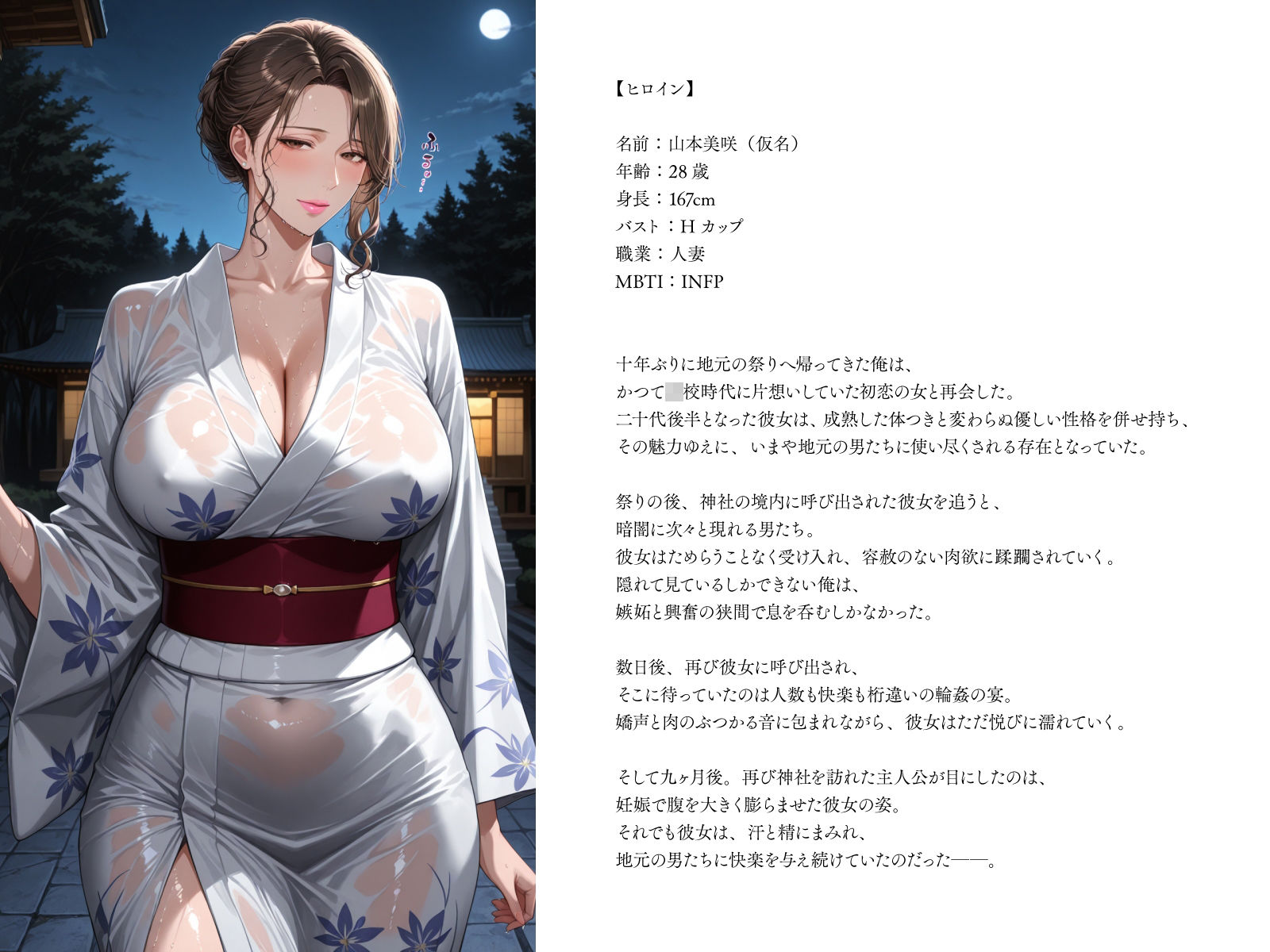 膣祭り〜十年ぶりに帰郷したら、初恋の同級生が神社で男たちに輪●される肉便器妊婦になっていた件〜 画像10