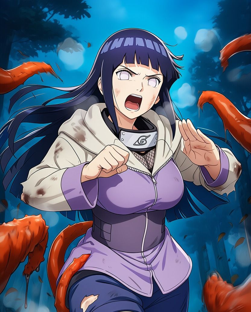 ヒナタ vs ぬるぬる触手 画像4