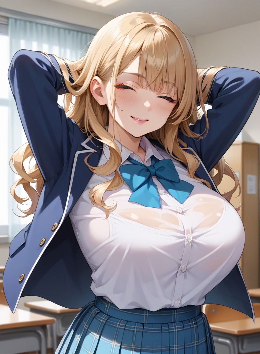 サンプル画像2:巨乳女子校生のHな誘惑〜金髪ギャルは種付け中毒〜(種付け日和) [d_659739]