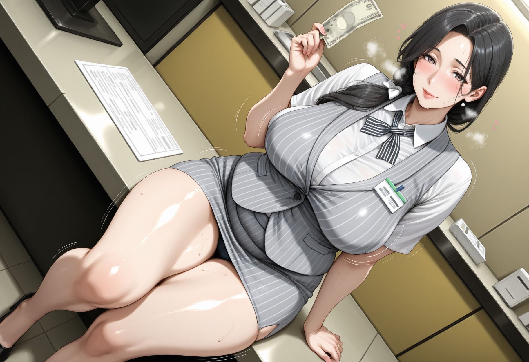 サンプル画像1:精子銀行  爆乳人妻受付員が精子の預入れを行います♪(メインおかず研究所) [d_659785]