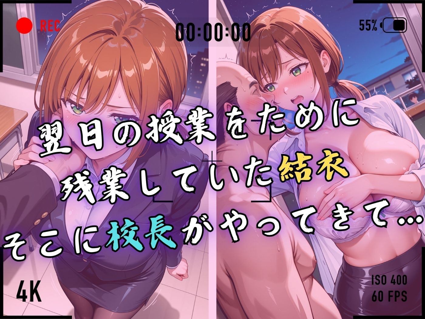 【4Kイラスト】1万3000人の生徒を抱いた校長による篠原結衣への性指導(教室編) 画像4