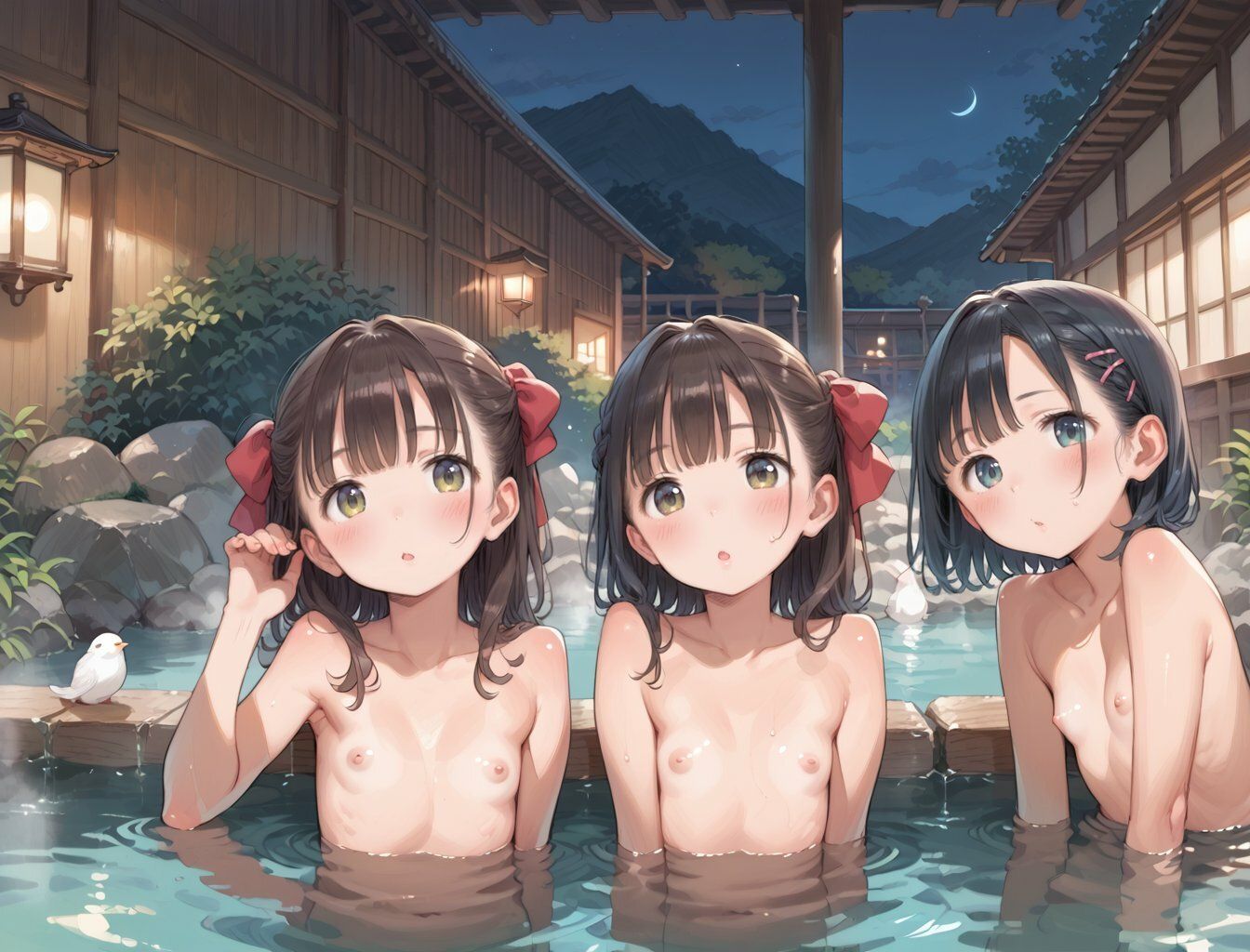 混浴ロリハーレム旅館 〜今夜は何人とイク？〜 サンプル画像 4