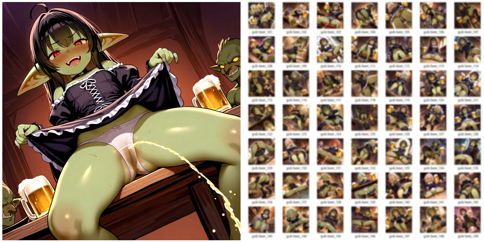 サンプル画像3:ゴブリンドリンクバー！ゴブリンがおしっこしながらビールを飲んでるだけのCG集(YOG) [d_659962]