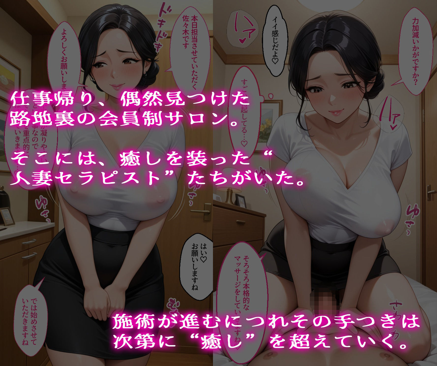 サンプル画像1:人妻奉仕エステ〜禁断の施術室〜(たこ焼きマン) [d_660308]