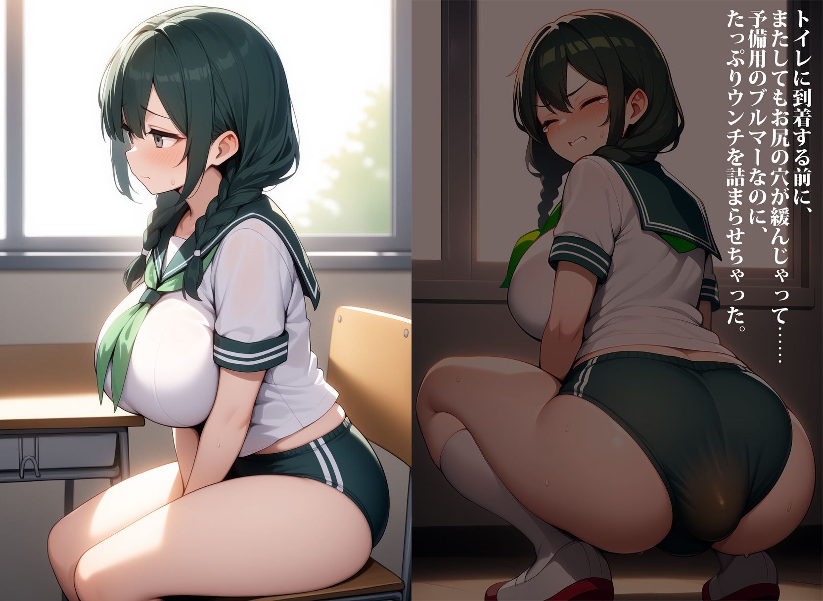 サンプル画像6:食中毒！学校でウンチを漏らしちゃう女生徒達(性癖ユガ芽) [d_660381]