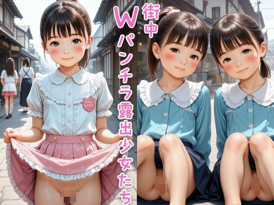街中Wパンチラ露出少女たちの画像