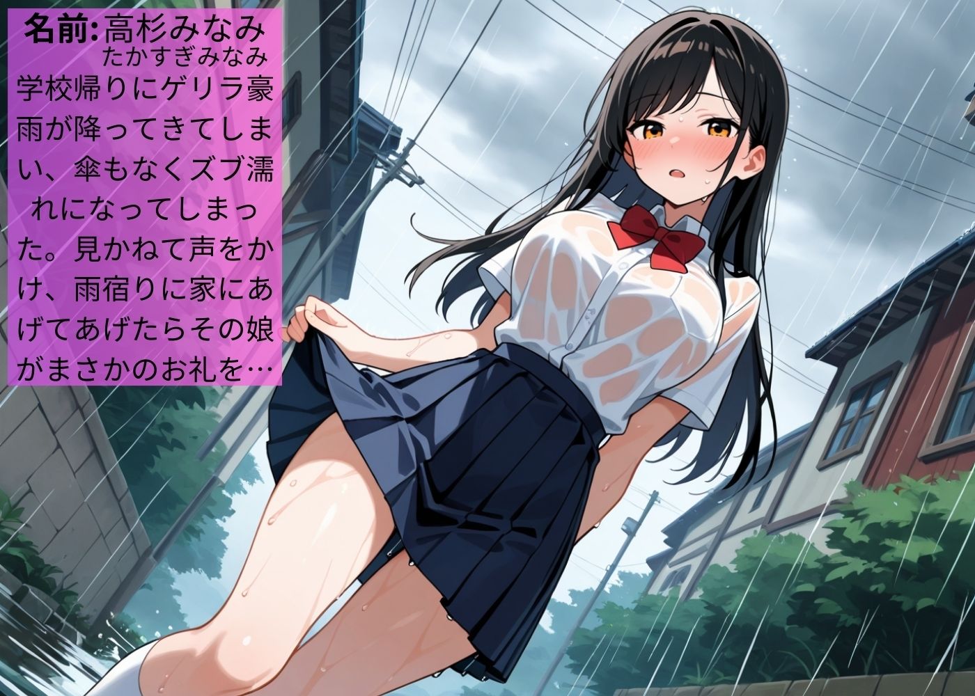 サンプル画像1:ズブ濡れになった美少女を雨宿りで家に入れてあげたお礼に中出しさせてもらった【淫乱】【ドジっ娘】【女子校生】【CG500枚】(アーナルデ・シメツケネッガー) [d_660868]