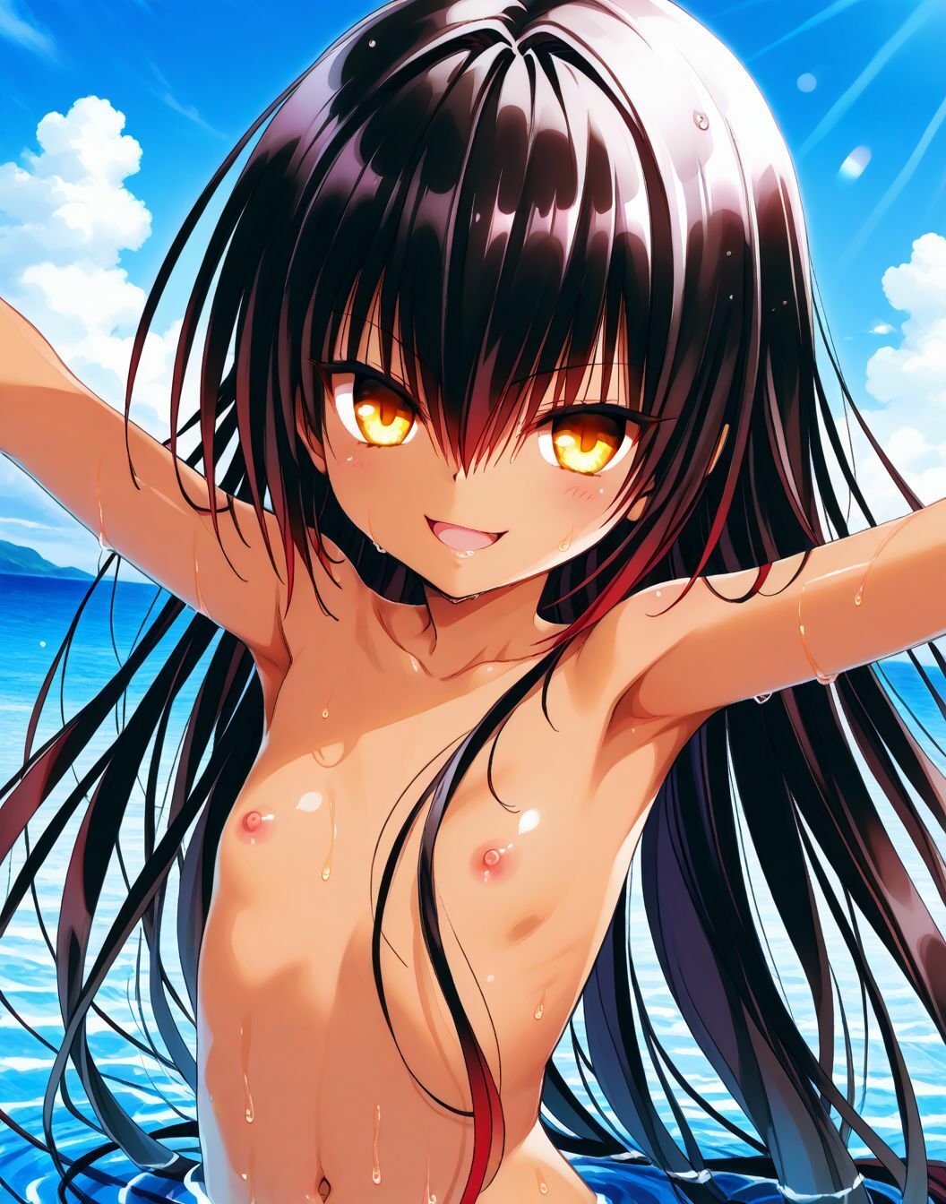 〇〇とビーチで43