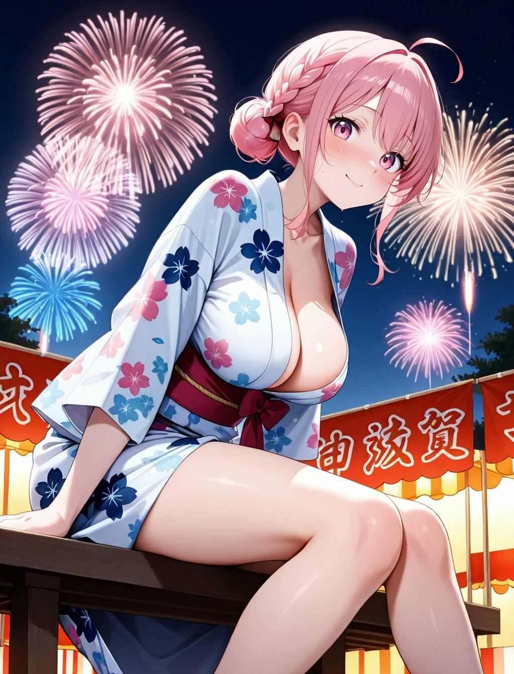 サンプル画像2:浴衣美女、路地裏で堕ちて(巨乳の園) [d_661003]