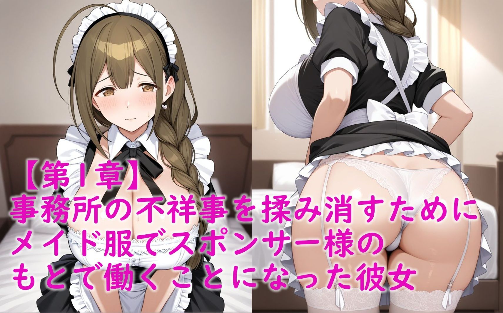 サンプル画像2:桑〇千雪がメイド姿で枕営業性奉仕＆エロエステで騙されAV撮影(Aiイラスト販売所) [d_661366]